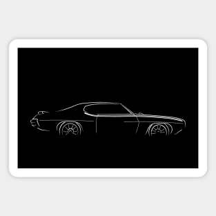 1970 Pontiac GTO - The Judge - profile stencil, white Magnet